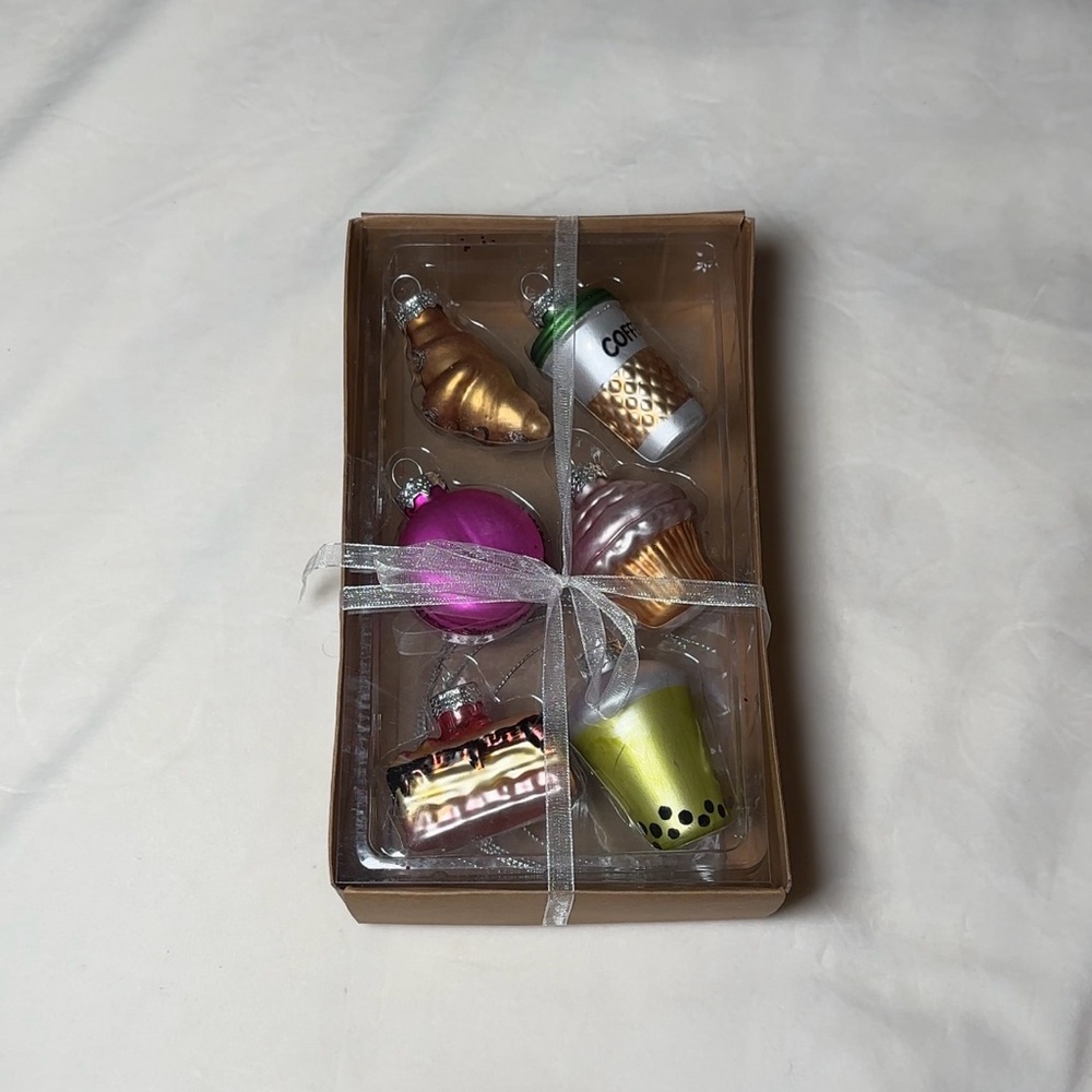 Target Bullseye 6 Pack Glass Sweets Coffee Ornaments 2024 New